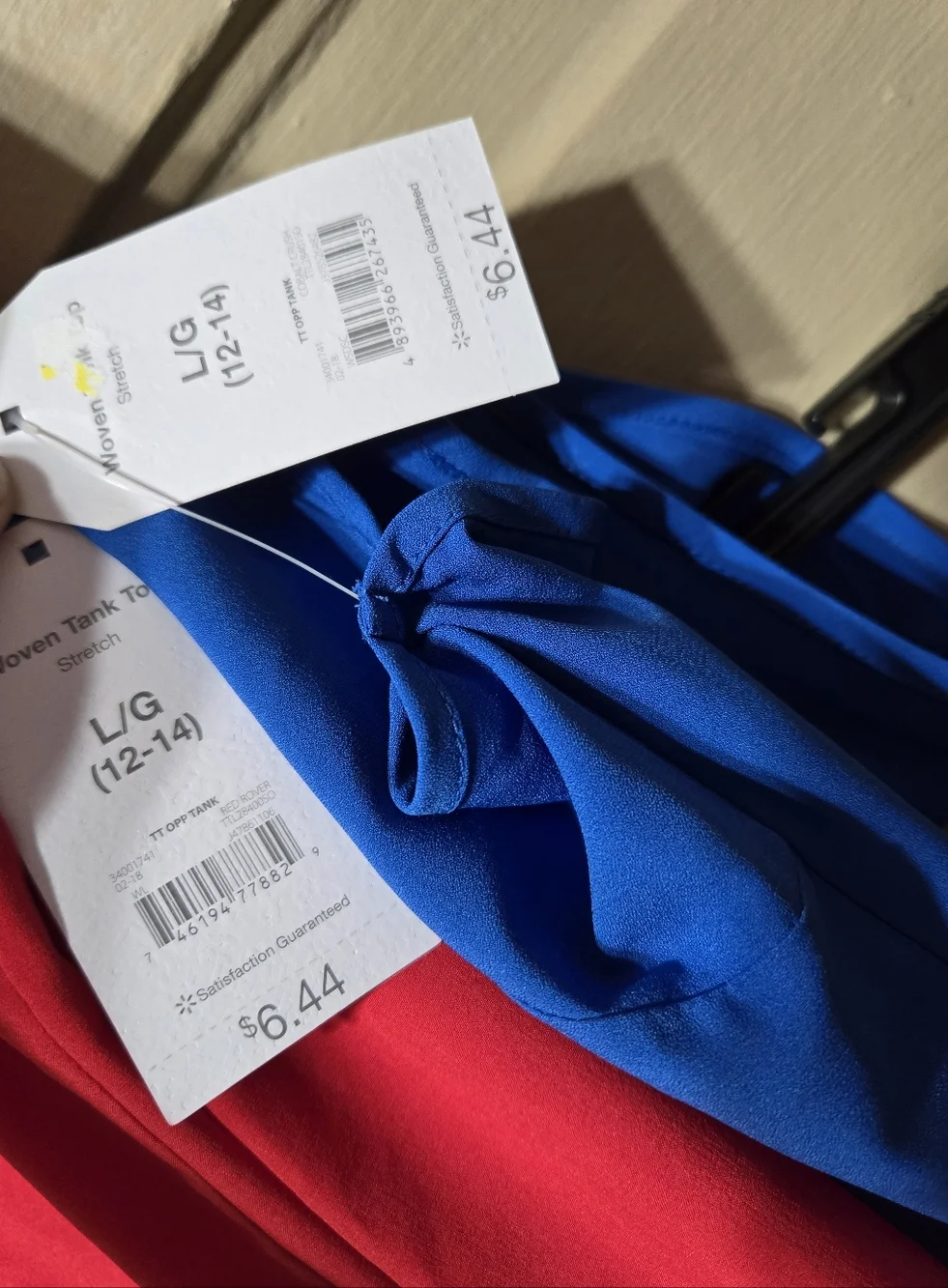Time & Tru Bundle - 2 Tank Tops NWT Red & Blue Size: Large - Picture 4 of 4